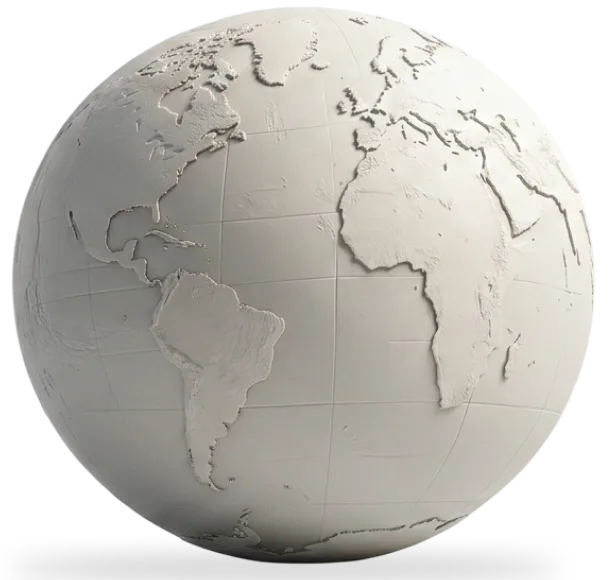Globo terrestre representando a presença global da Castro Export